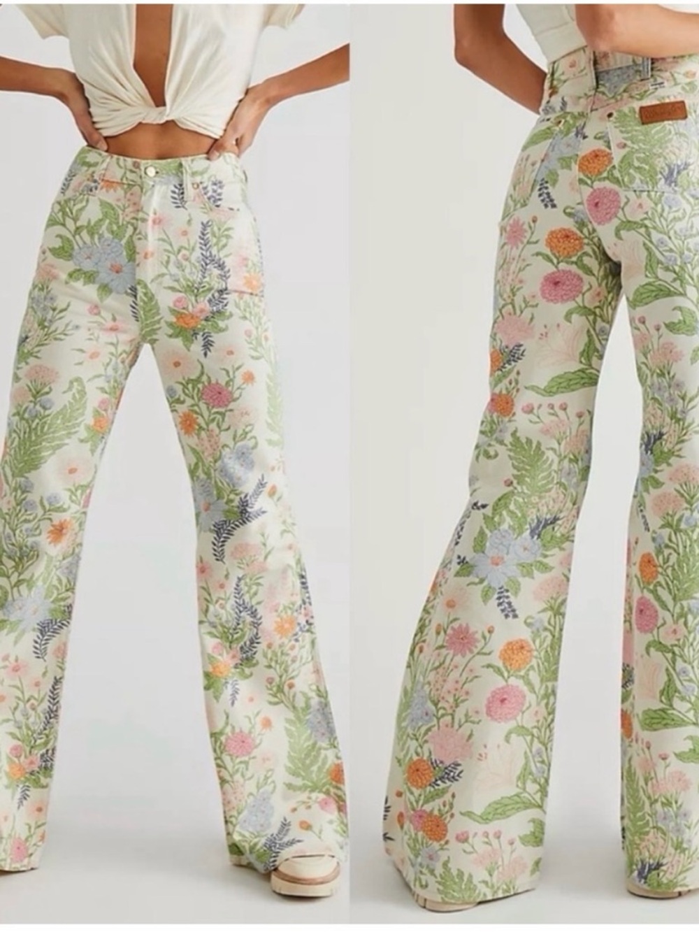 ✨ RARE ✨ Wrangler x Free People Wanderer Flare - Wallflower Print